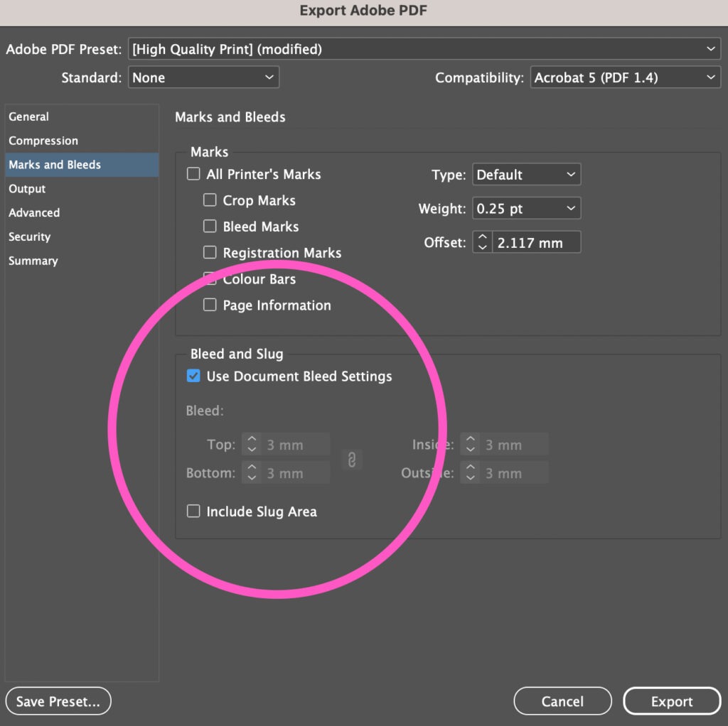 3mm bleed indesign